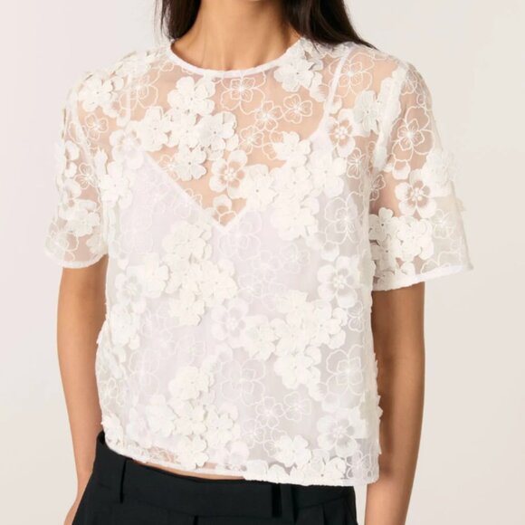 Maje Embroidered short-sleeved top - Picture 1 of 16